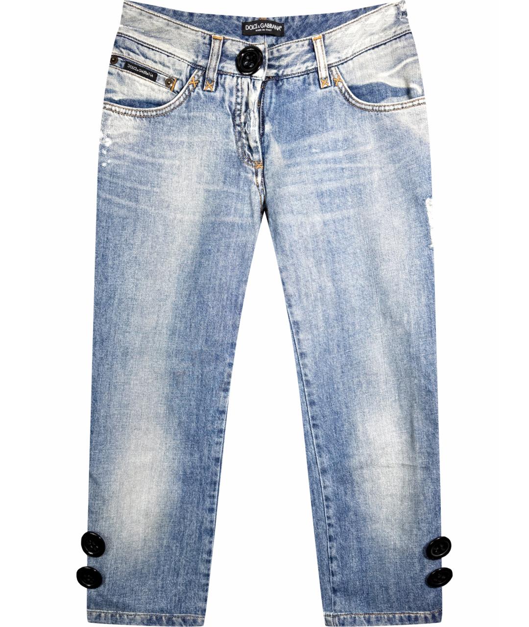 DOLCE&GABBANA Голубые деним бриджи, фото 1