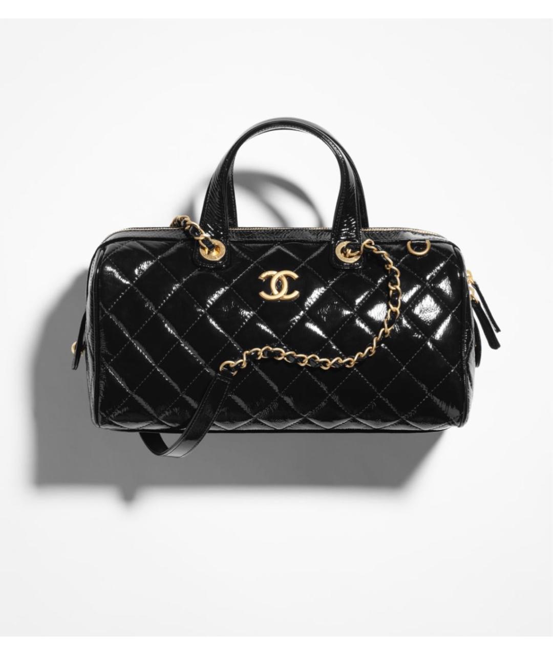 CHANEL Черная кожаная сумка с короткими ручками, фото 4