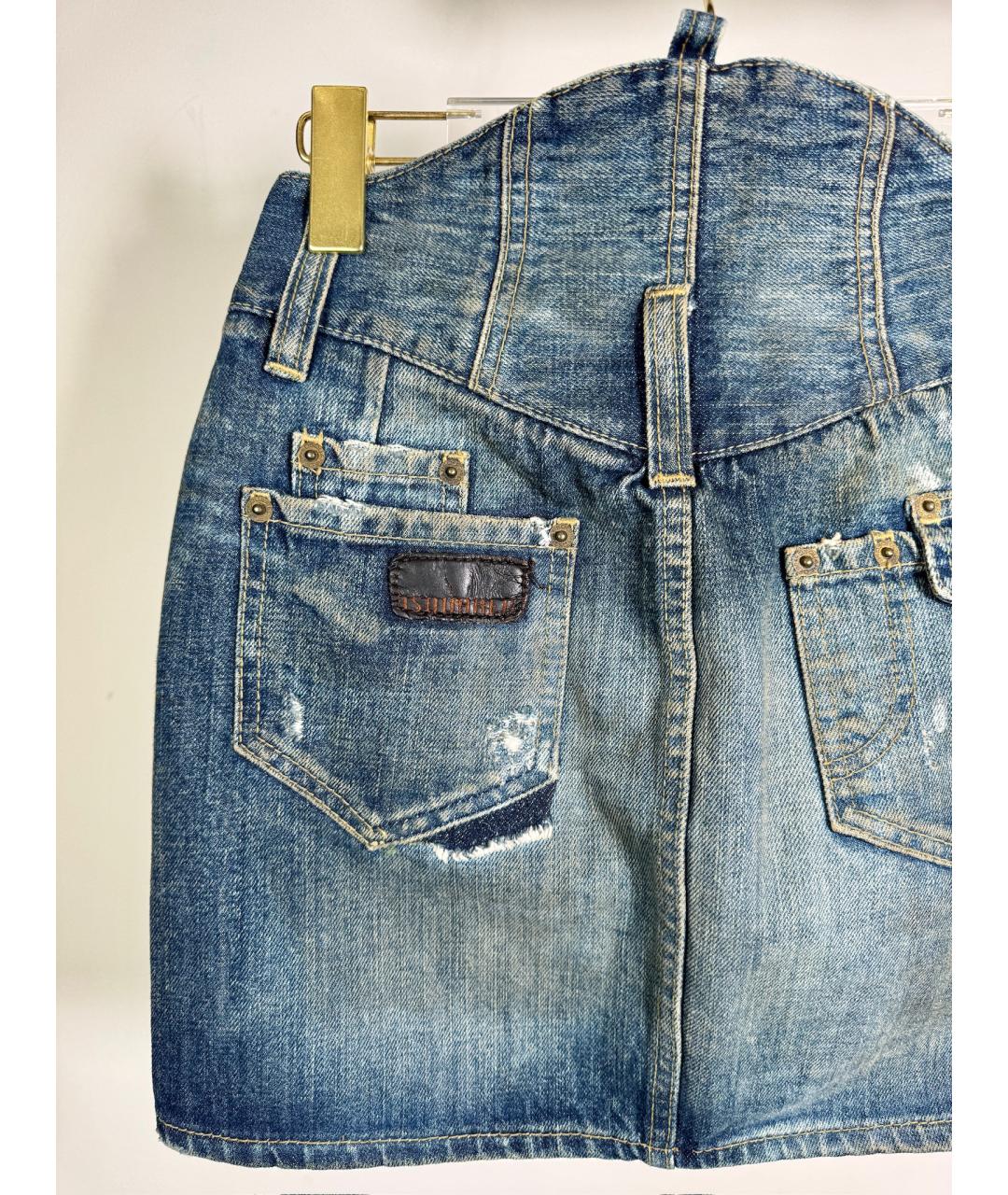 DSQUARED2 Синяя деним юбка мини, фото 7