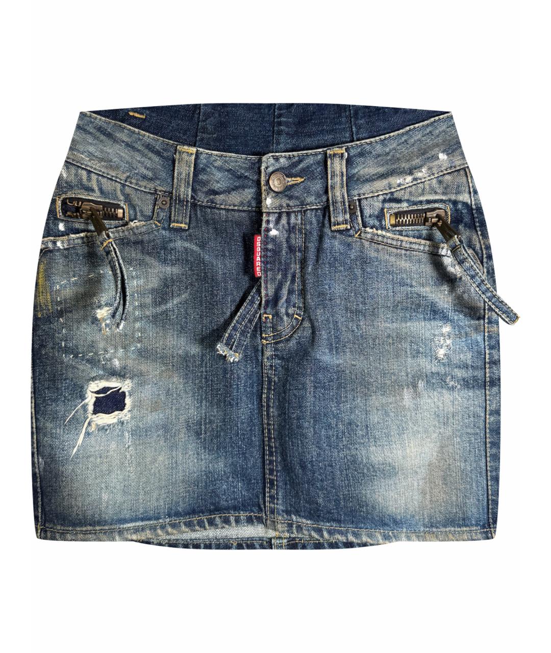 DSQUARED2 Синяя деним юбка мини, фото 1