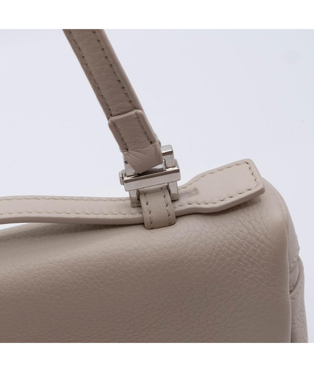 LORO PIANA Бежевая кожаная сумка через плечо, фото 4