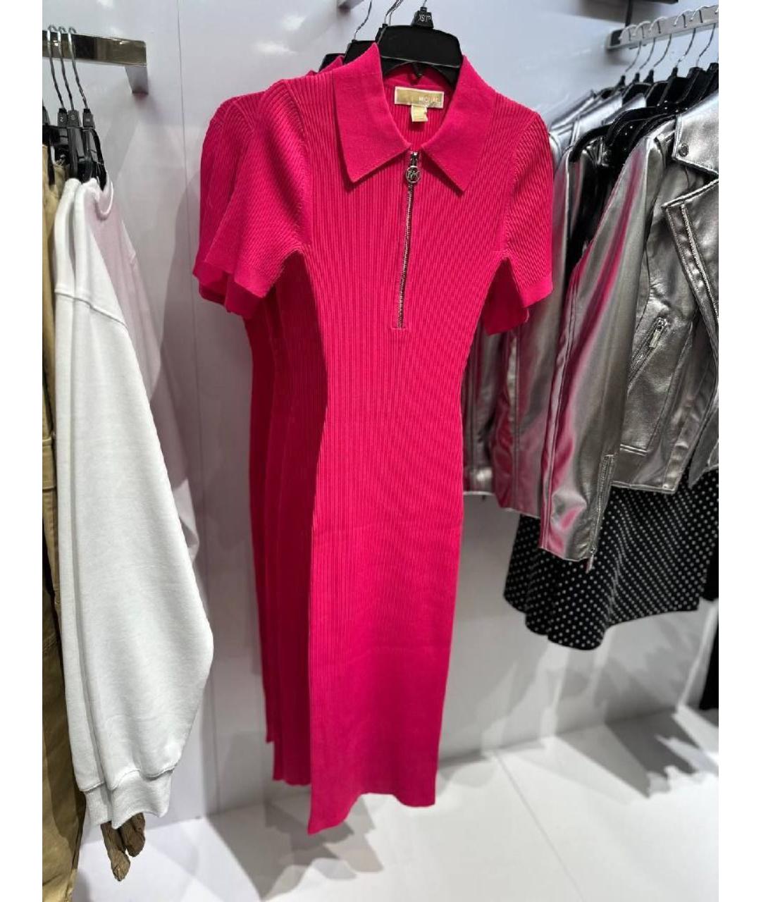 MICHAEL KORS Фуксия вискозное коктейльное платье, фото 7