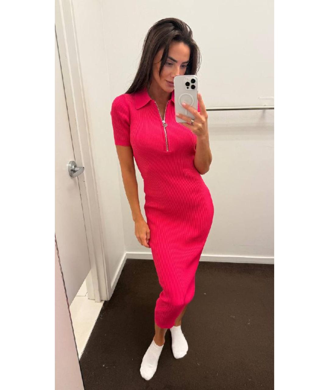 MICHAEL KORS Фуксия вискозное коктейльное платье, фото 3