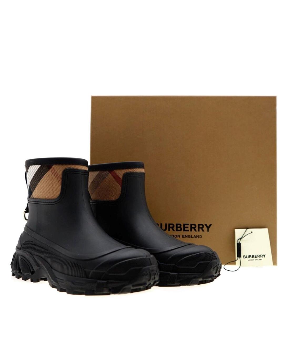 BURBERRY Черные резиновые сапоги, фото 7