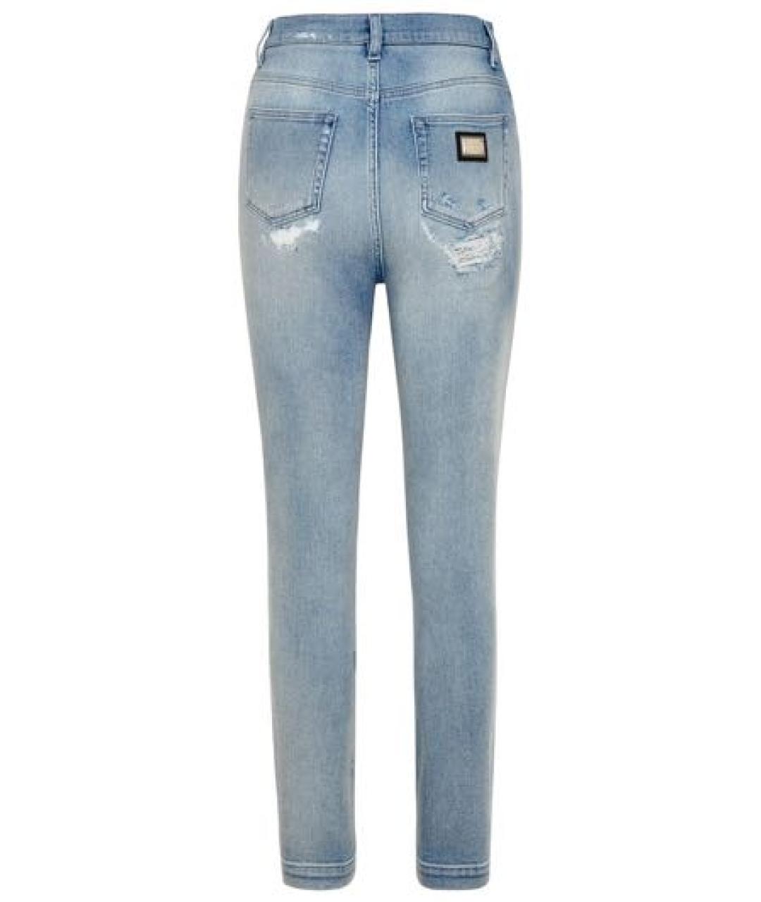 DOLCE&GABBANA Голубые хлопко-эластановые джинсы слим, фото 2