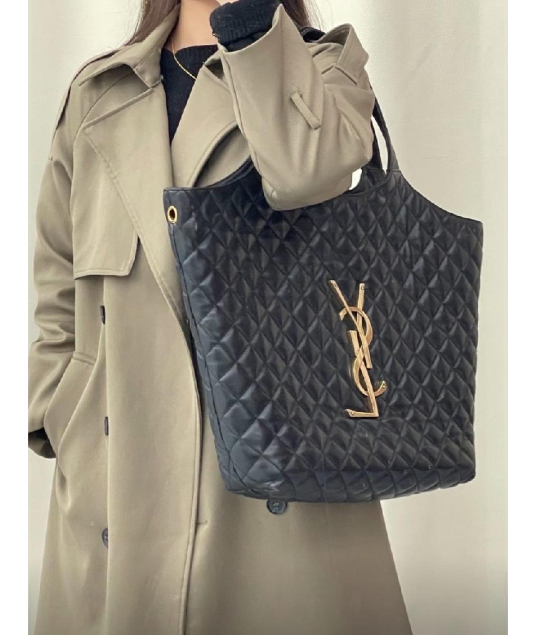 SAINT LAURENT Черная сумка тоут, фото 7