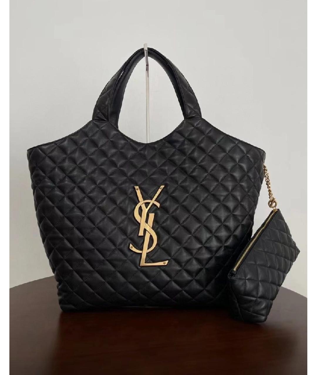 SAINT LAURENT Черная сумка тоут, фото 9