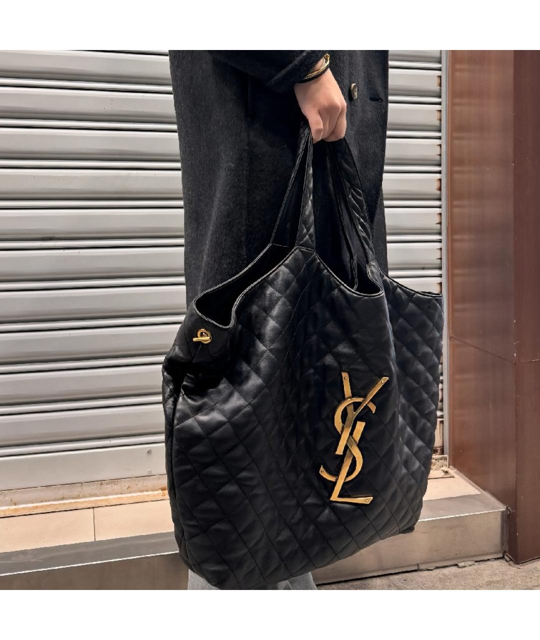 SAINT LAURENT Черная сумка тоут, фото 6