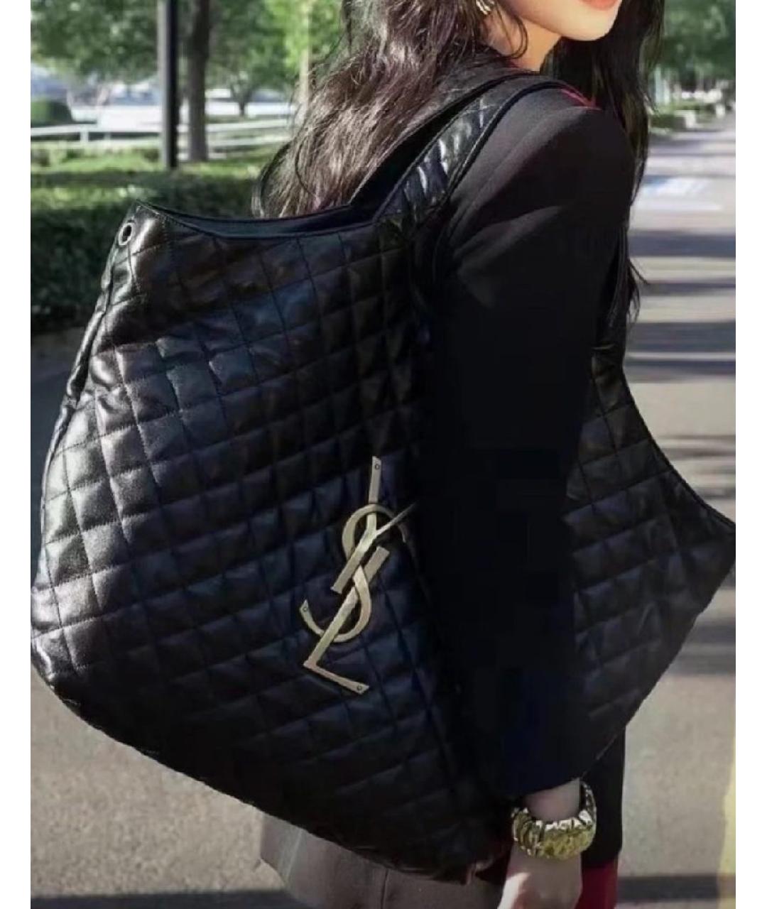 SAINT LAURENT Черная сумка тоут, фото 8