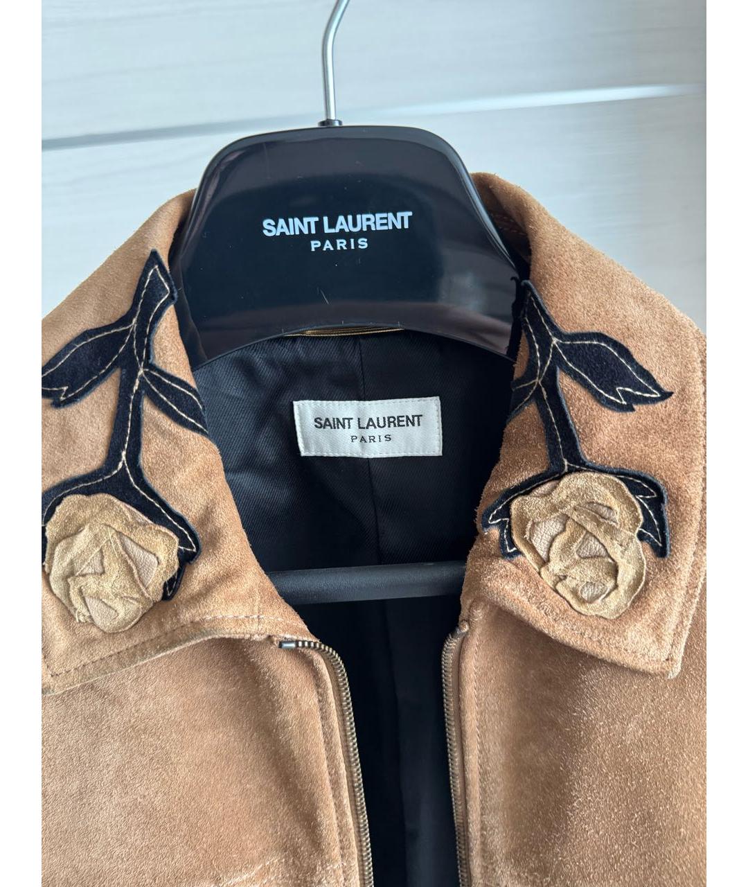 SAINT LAURENT Коричневая замшевая куртка, фото 4