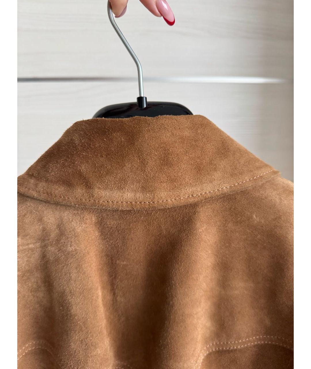 SAINT LAURENT Коричневая замшевая куртка, фото 3