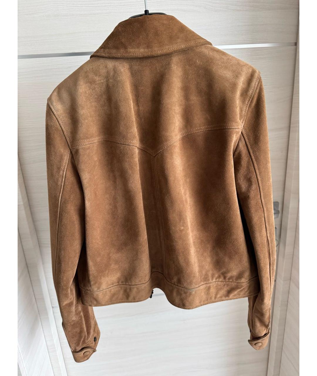 SAINT LAURENT Коричневая замшевая куртка, фото 2