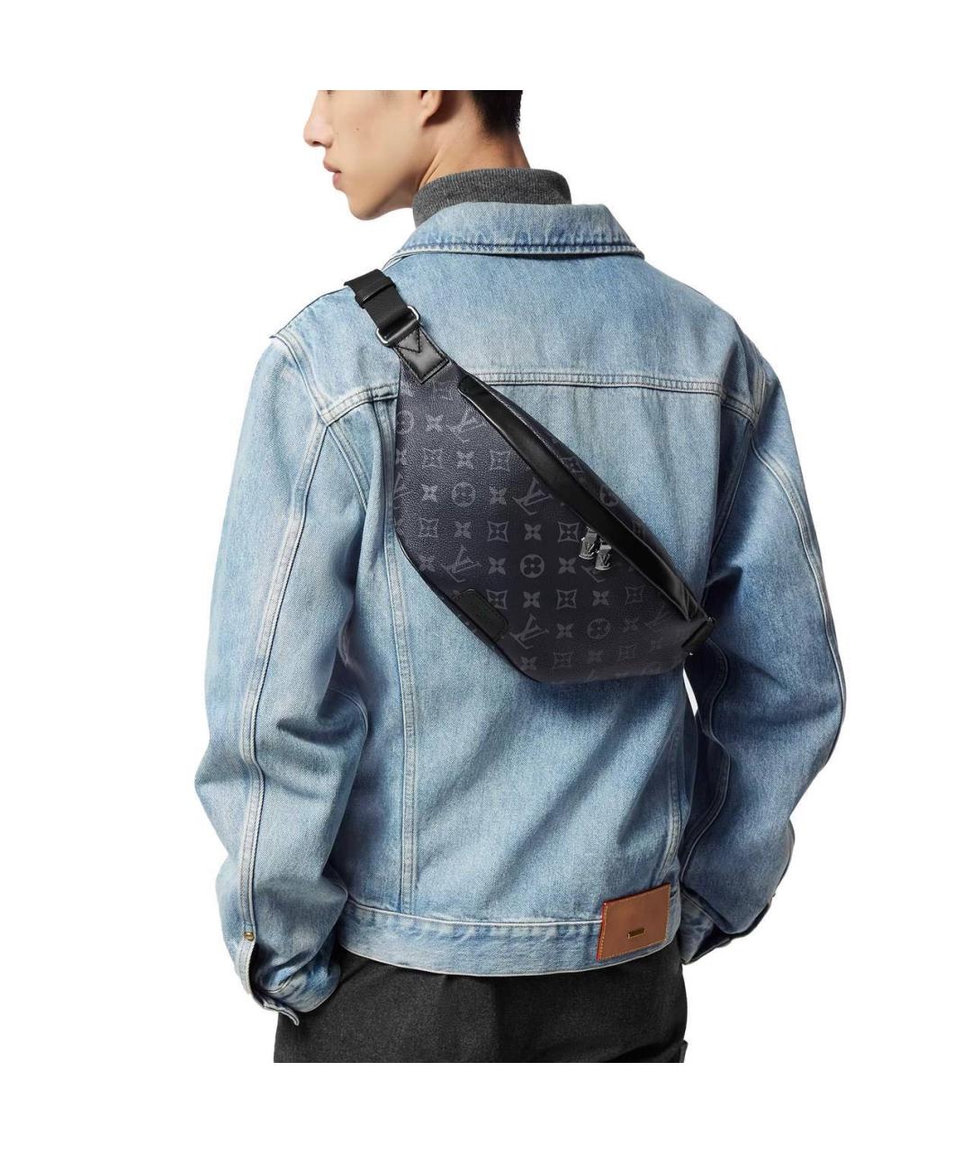 LOUIS VUITTON Черная кожаная поясная сумка, фото 2
