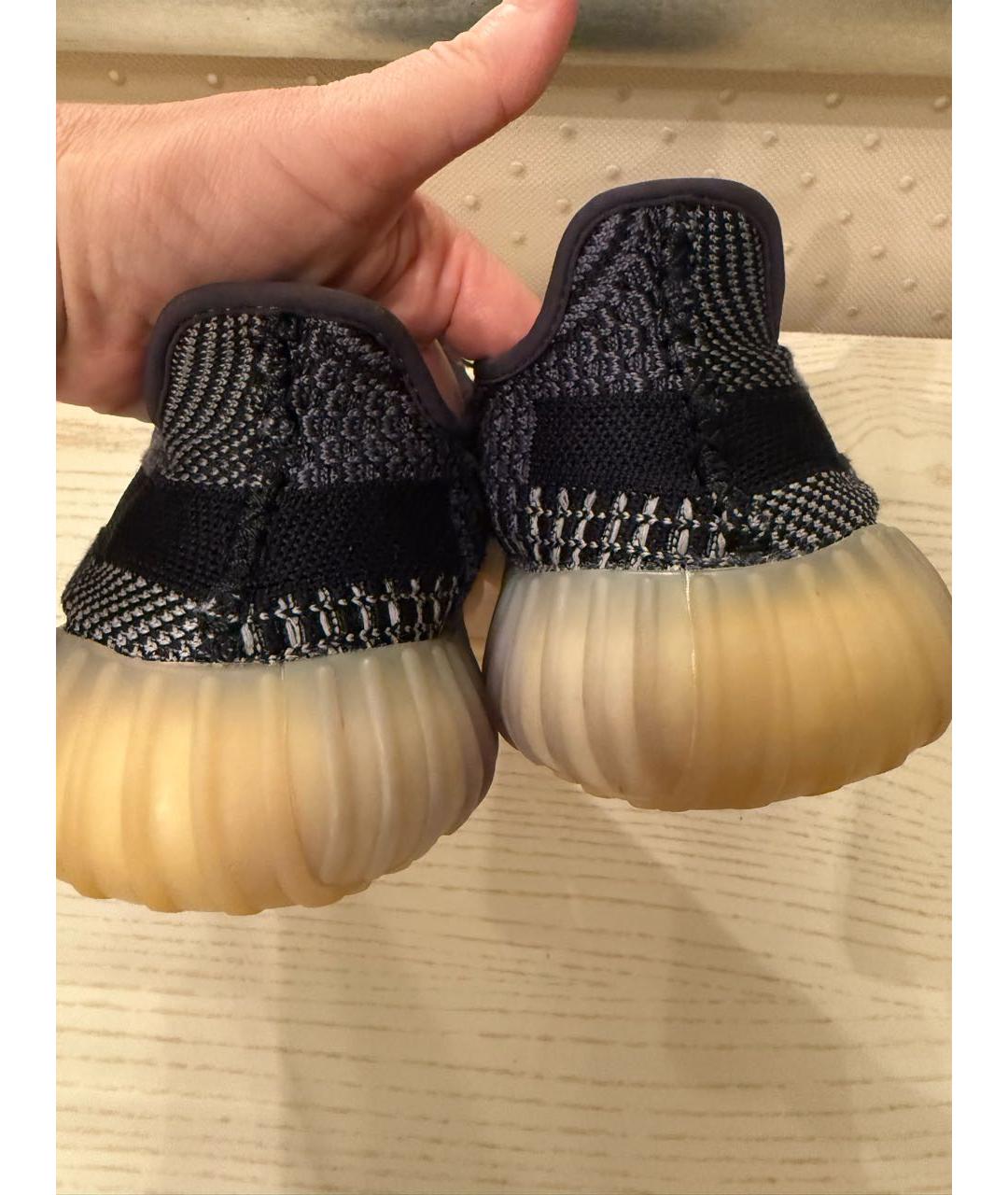 ADIDAS YEEZY Черные текстильные низкие кроссовки / кеды, фото 4