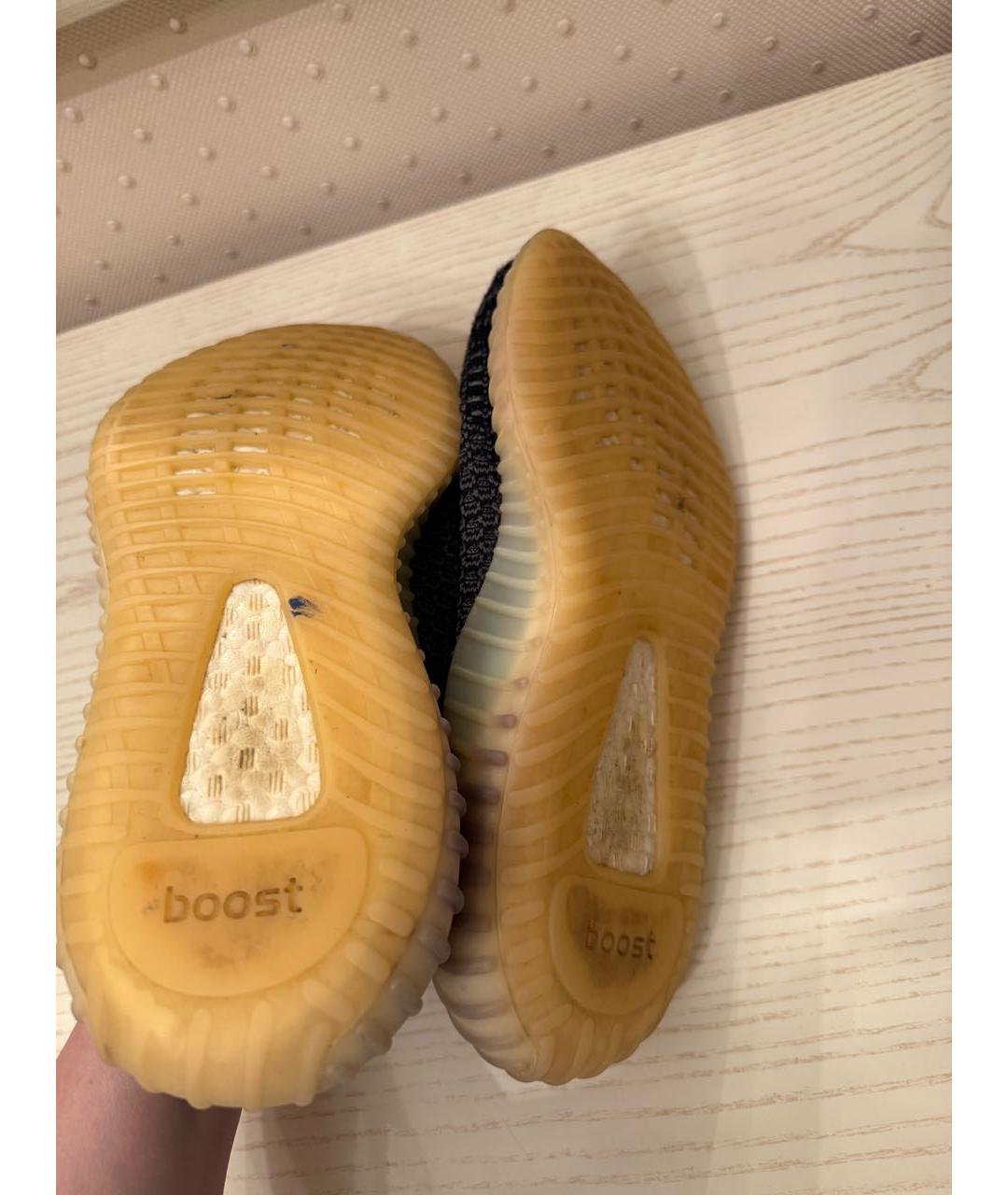 ADIDAS YEEZY Черные текстильные низкие кроссовки / кеды, фото 3
