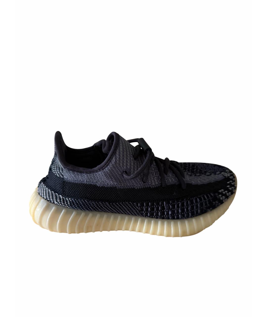 ADIDAS YEEZY Черные текстильные низкие кроссовки / кеды, фото 1