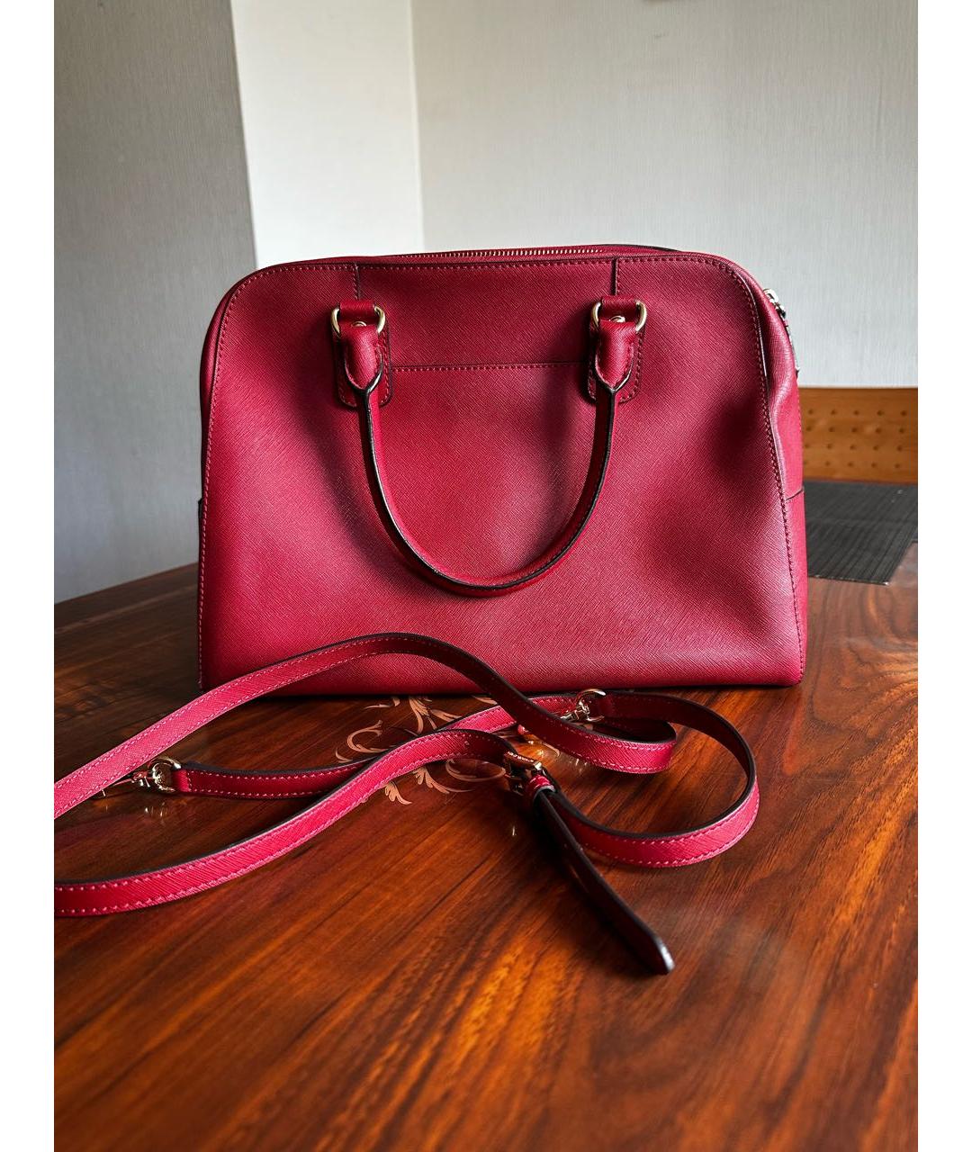 MICHAEL KORS Бордовая кожаная сумка тоут, фото 2