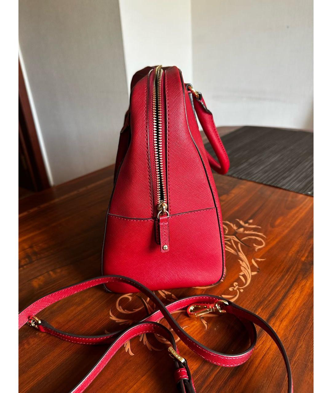 MICHAEL KORS Бордовая кожаная сумка тоут, фото 3