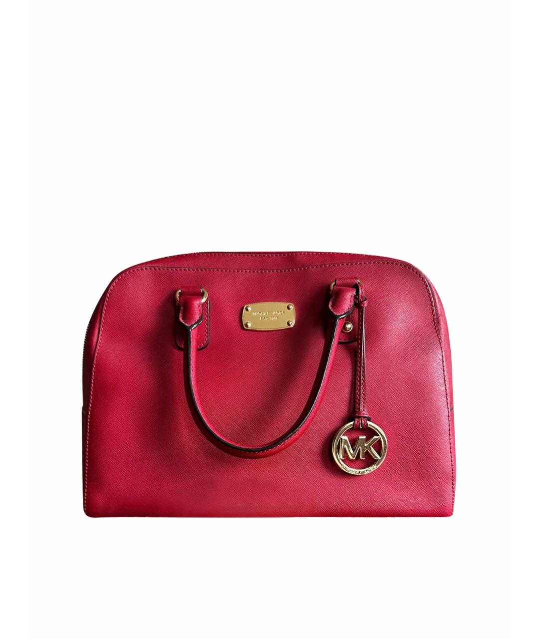 MICHAEL KORS Бордовая кожаная сумка тоут, фото 1