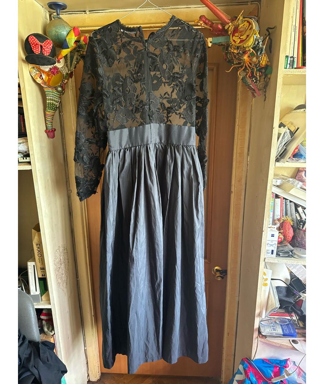 DOLCE&GABBANA Антрацитовое сетчатое вечернее платье, фото 2