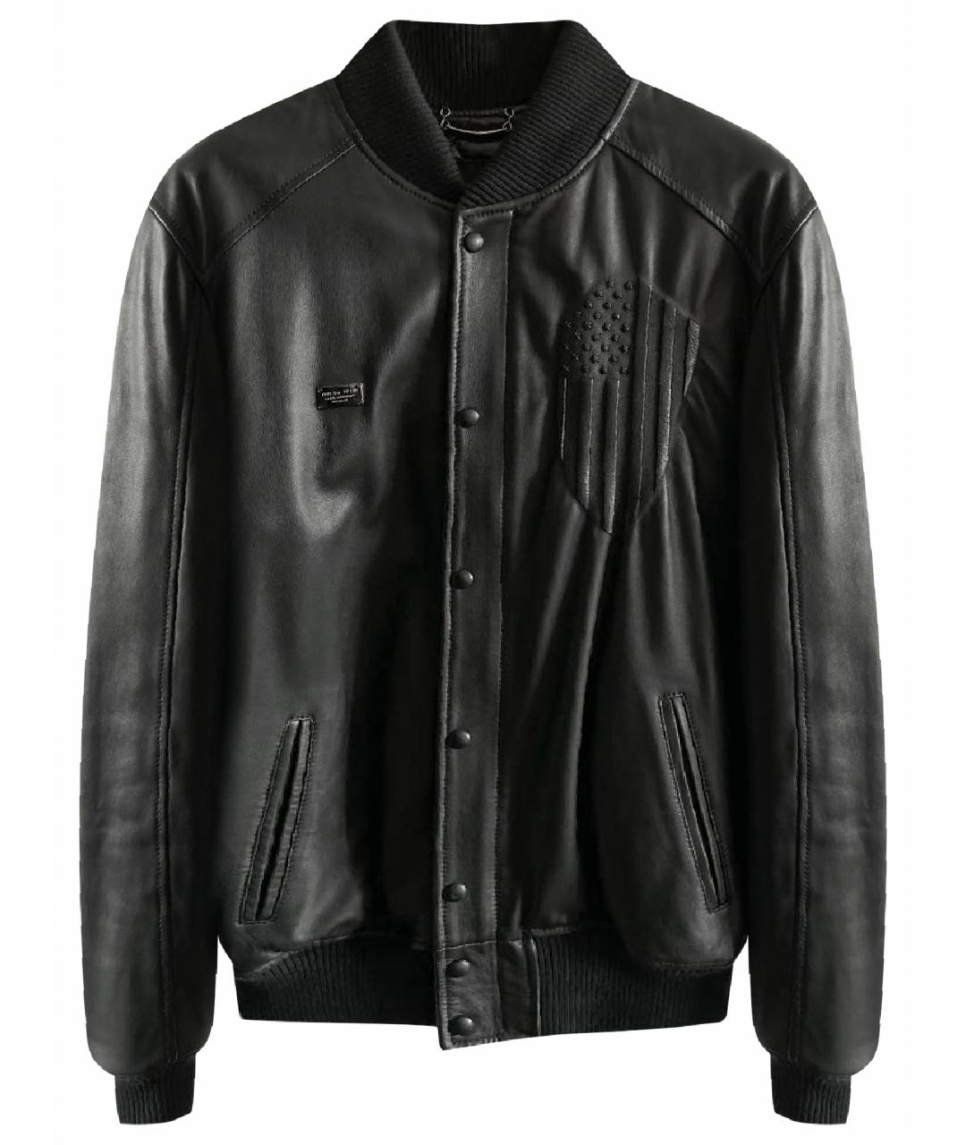 PHILIPP PLEIN Черная кожаная куртка, фото 1