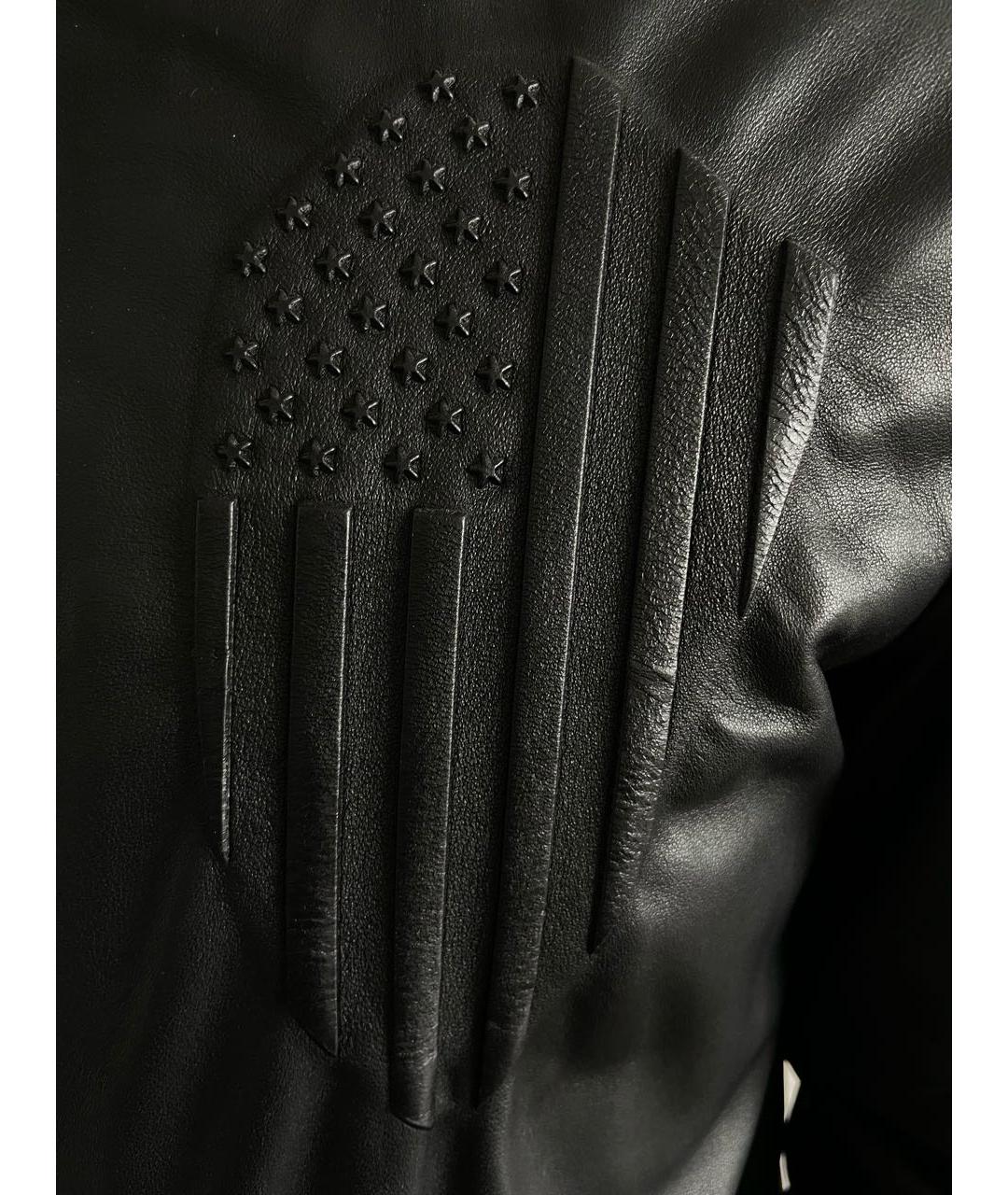 PHILIPP PLEIN Черная кожаная куртка, фото 4