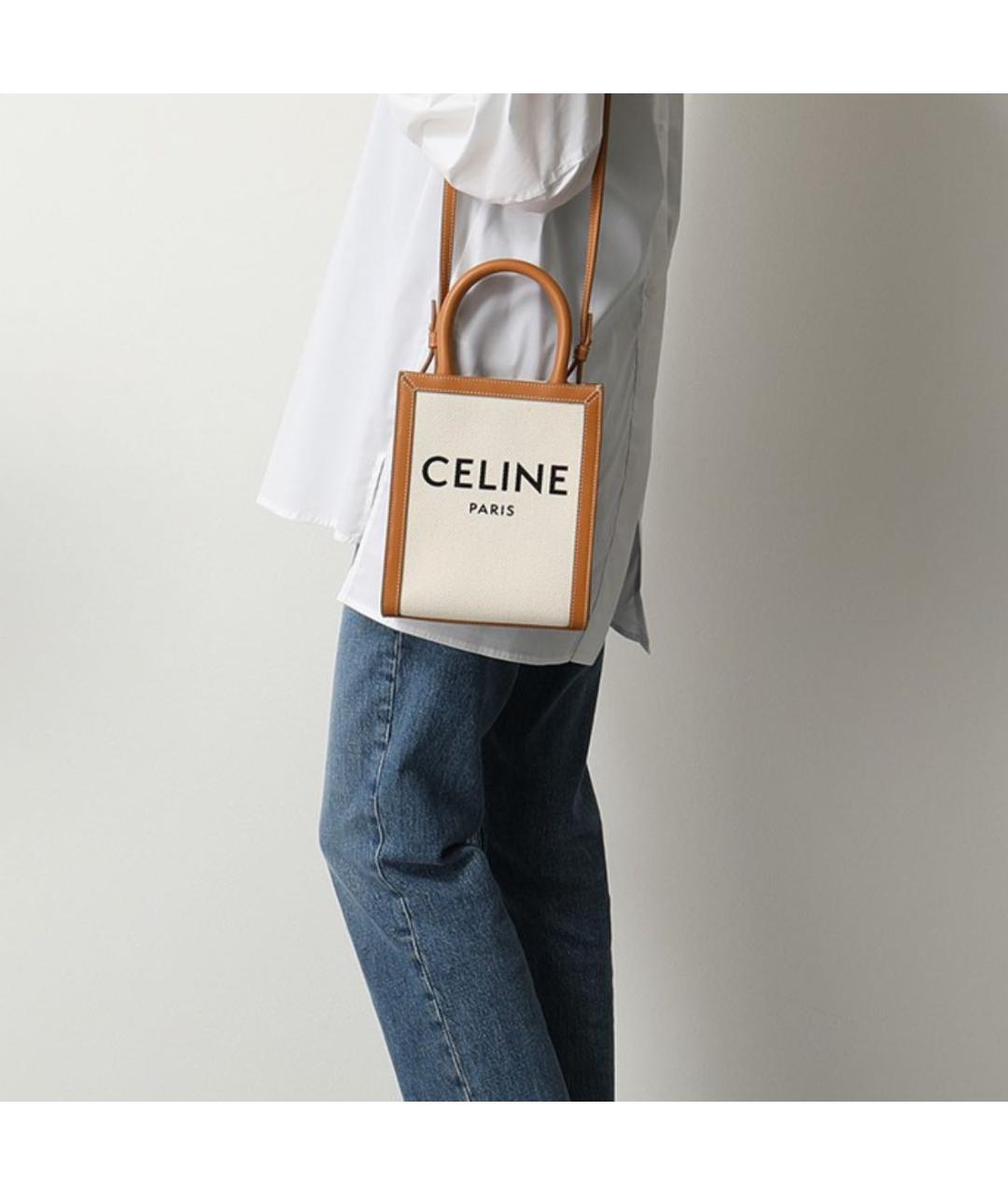 CELINE Оранжевая кожаная сумка тоут, фото 4