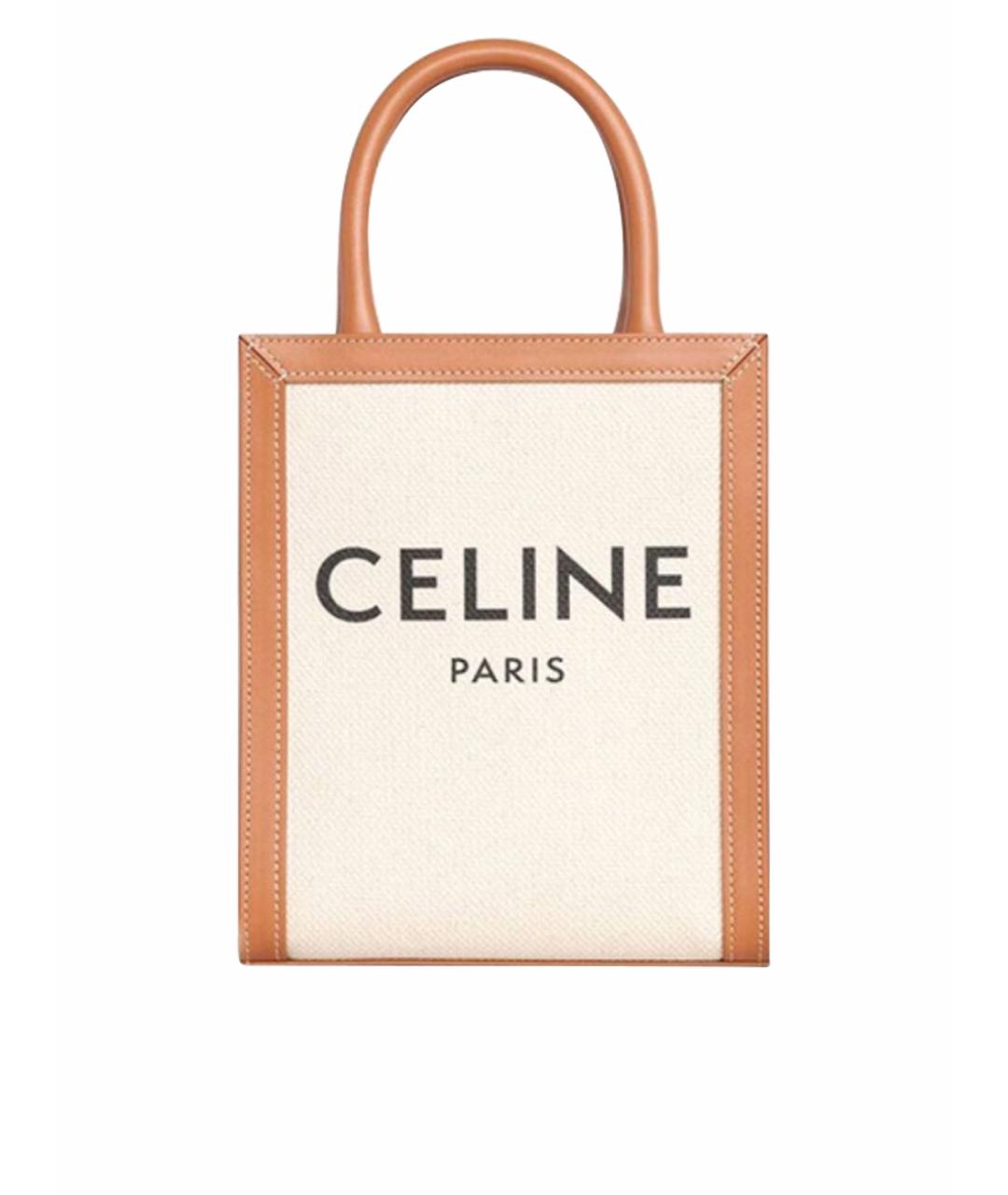CELINE Оранжевая кожаная сумка тоут, фото 1