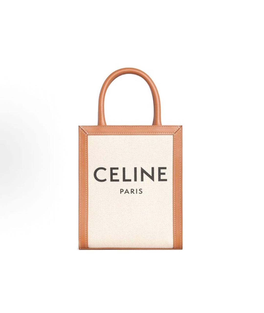 CELINE Оранжевая кожаная сумка тоут, фото 5