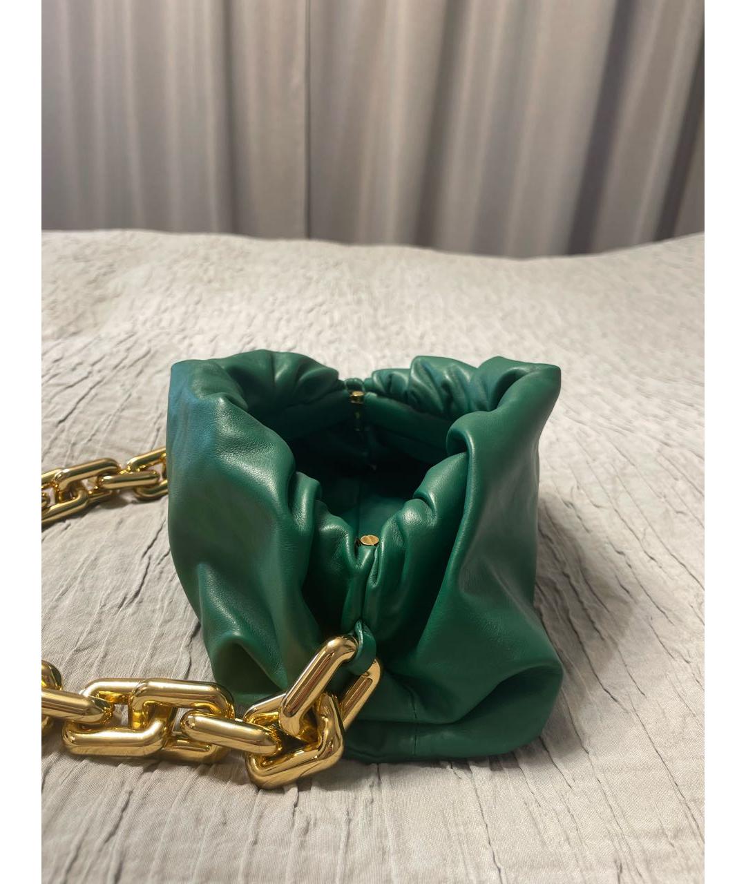 BOTTEGA VENETA Зеленая кожаная сумка с короткими ручками, фото 2