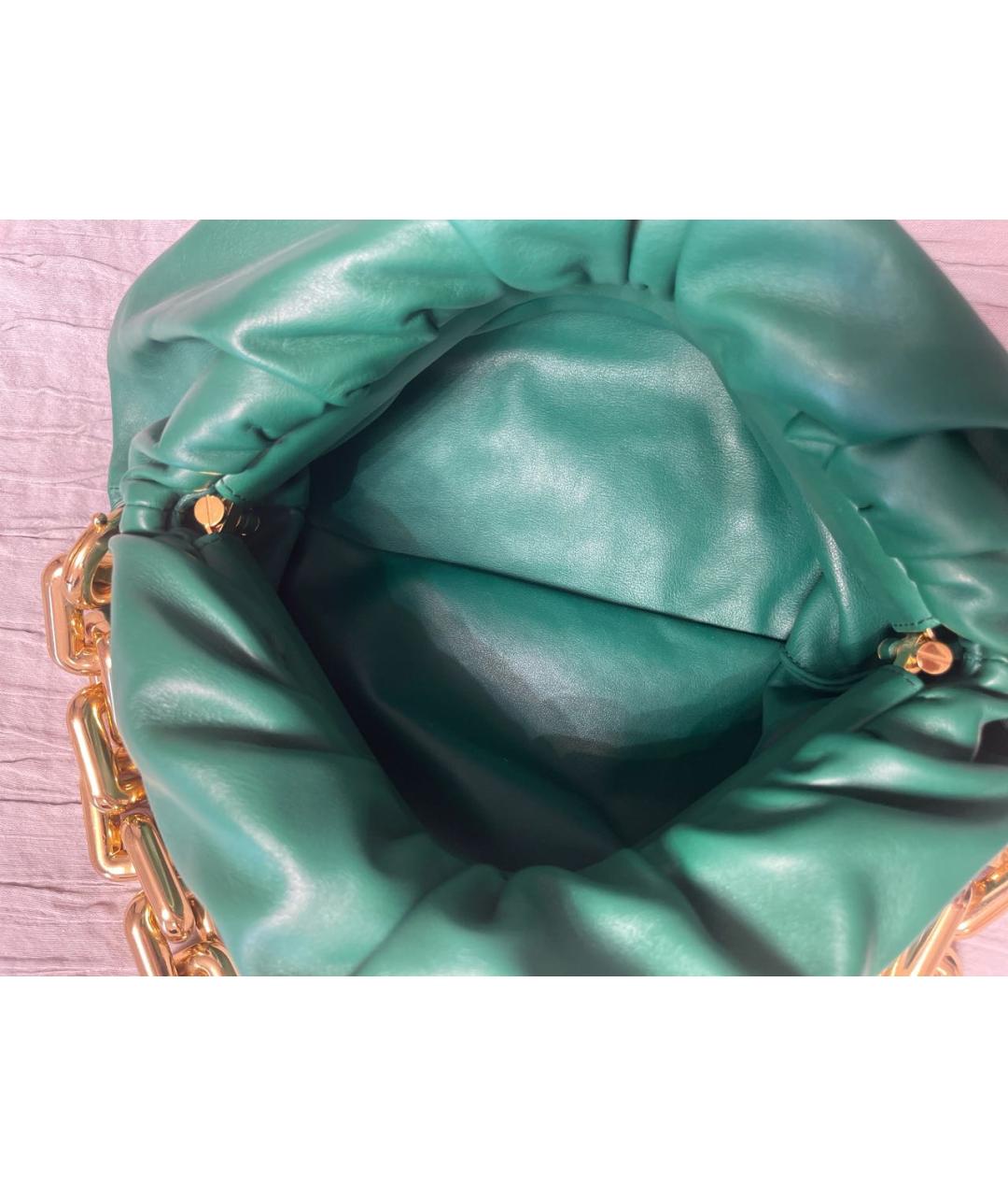 BOTTEGA VENETA Зеленая кожаная сумка с короткими ручками, фото 4