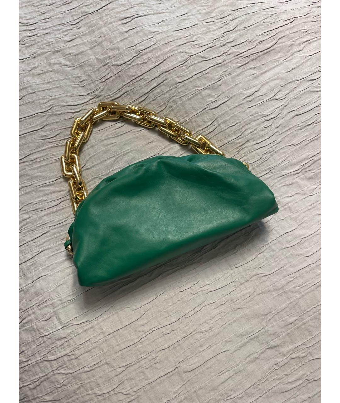 BOTTEGA VENETA Зеленая кожаная сумка с короткими ручками, фото 3