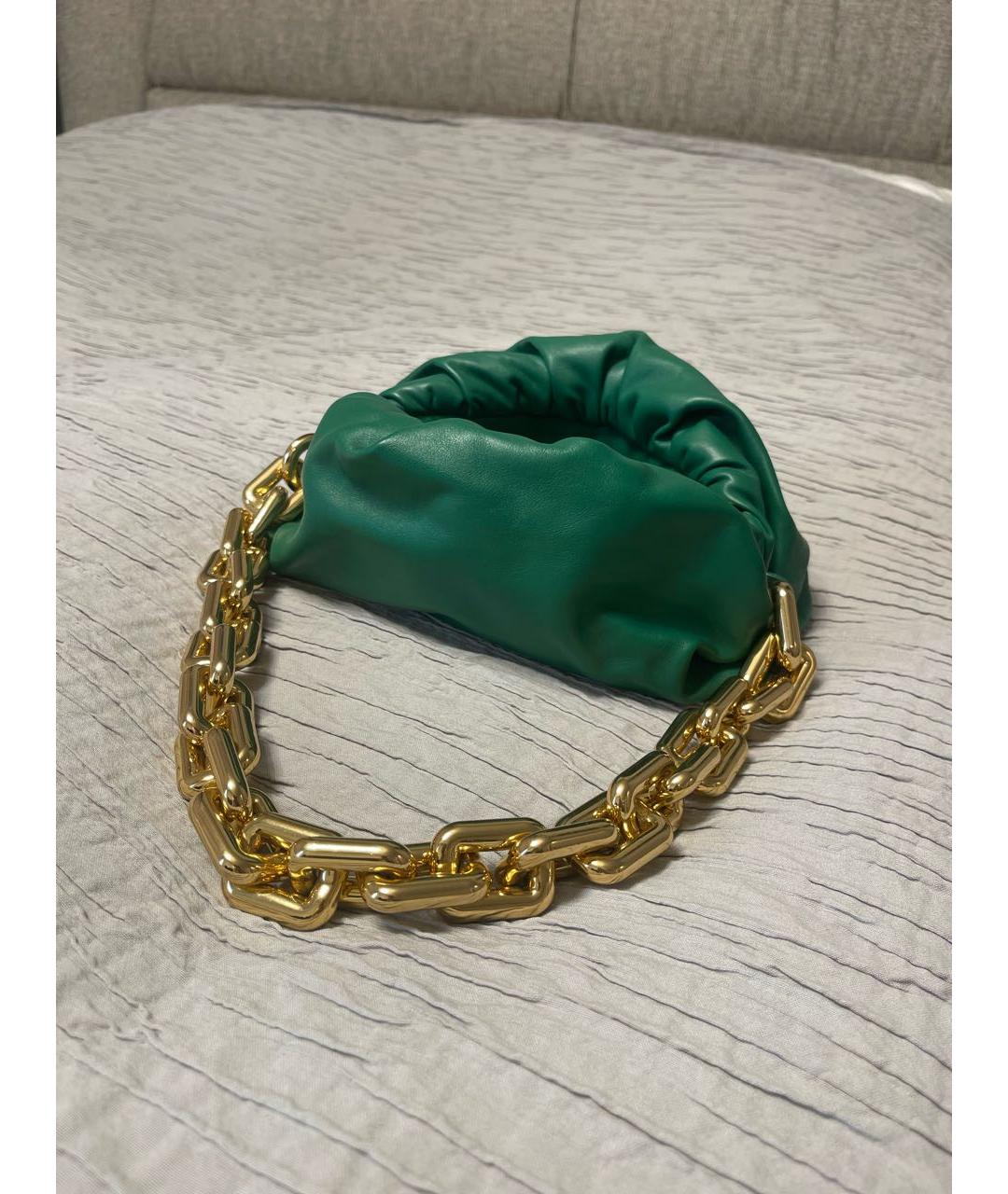BOTTEGA VENETA Зеленая кожаная сумка с короткими ручками, фото 6