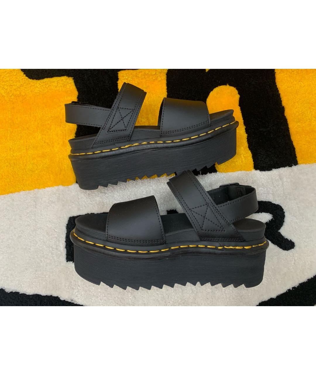 DR. MARTENS Черные кожаные сандалии, фото 5