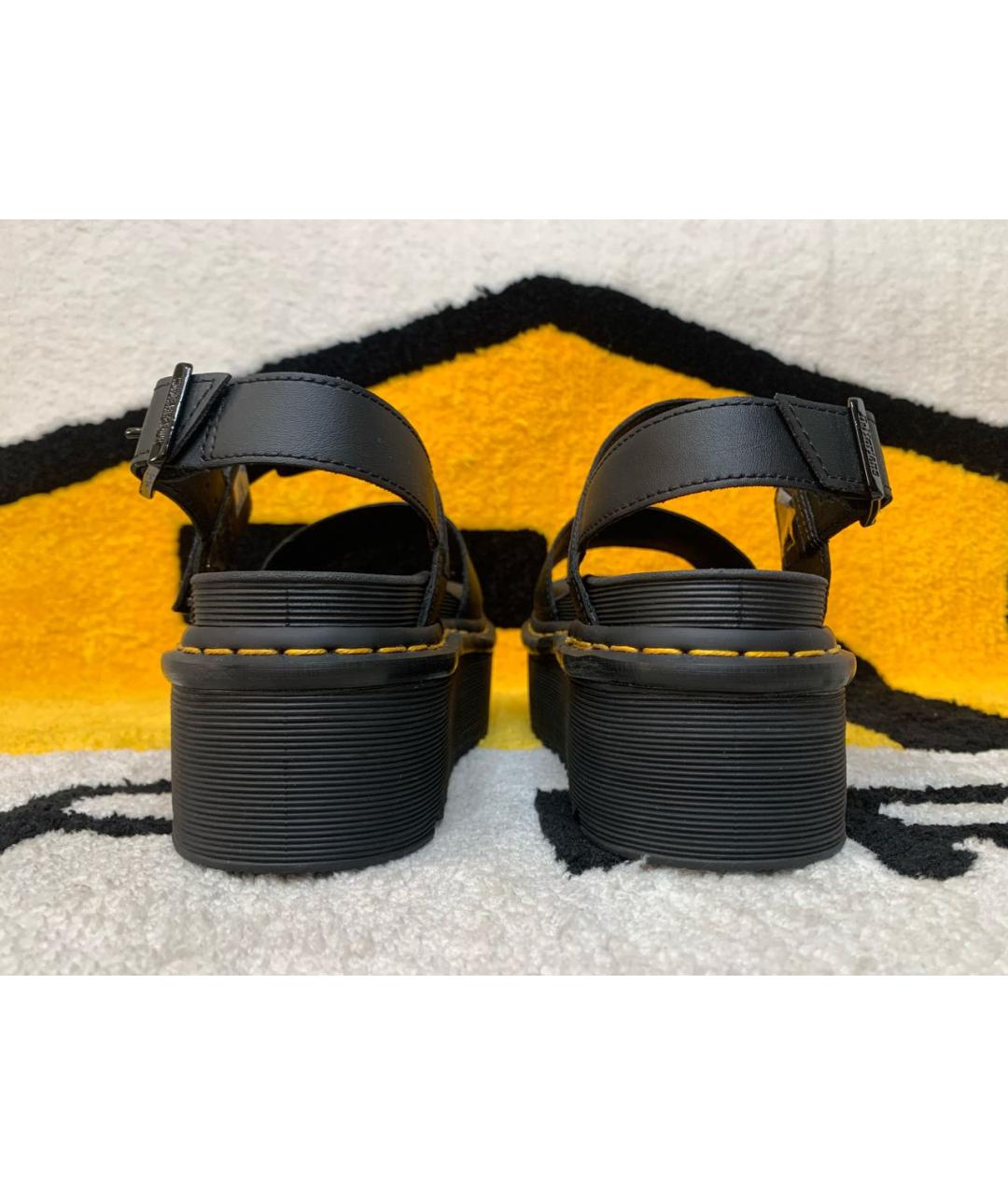 DR. MARTENS Черные кожаные сандалии, фото 4