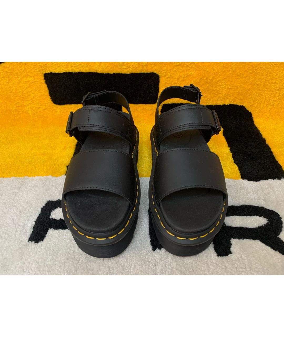 DR. MARTENS Черные кожаные сандалии, фото 2