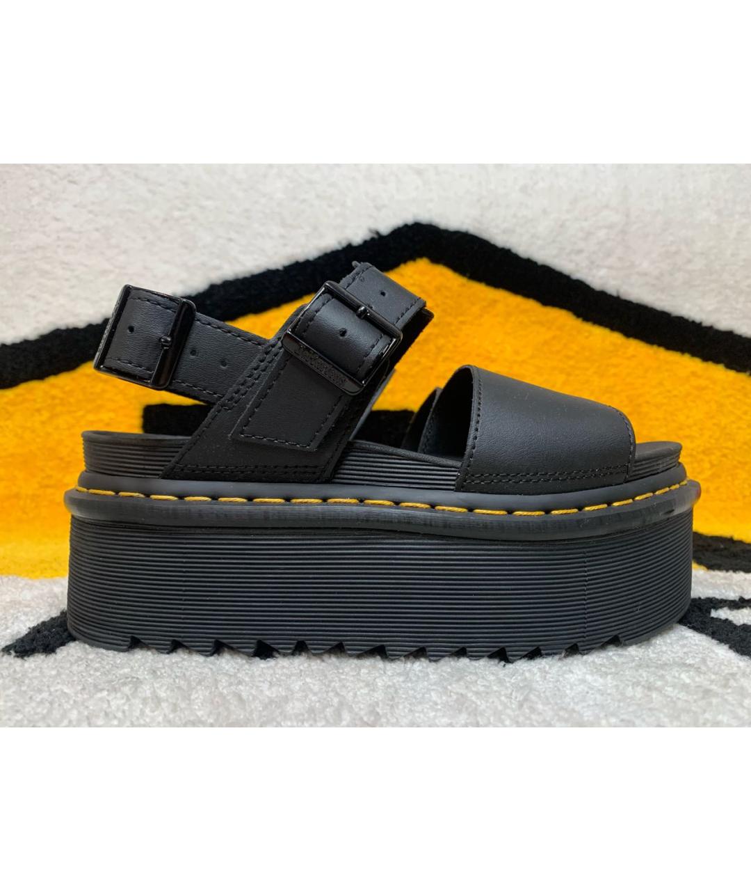 DR. MARTENS Черные кожаные сандалии, фото 8