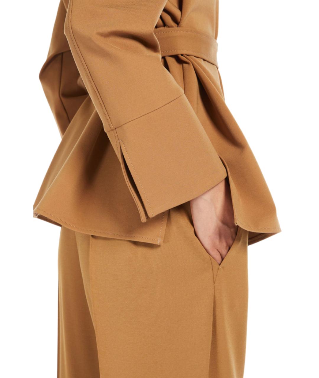 MAX MARA Бежевый вискозный костюм с брюками, фото 5
