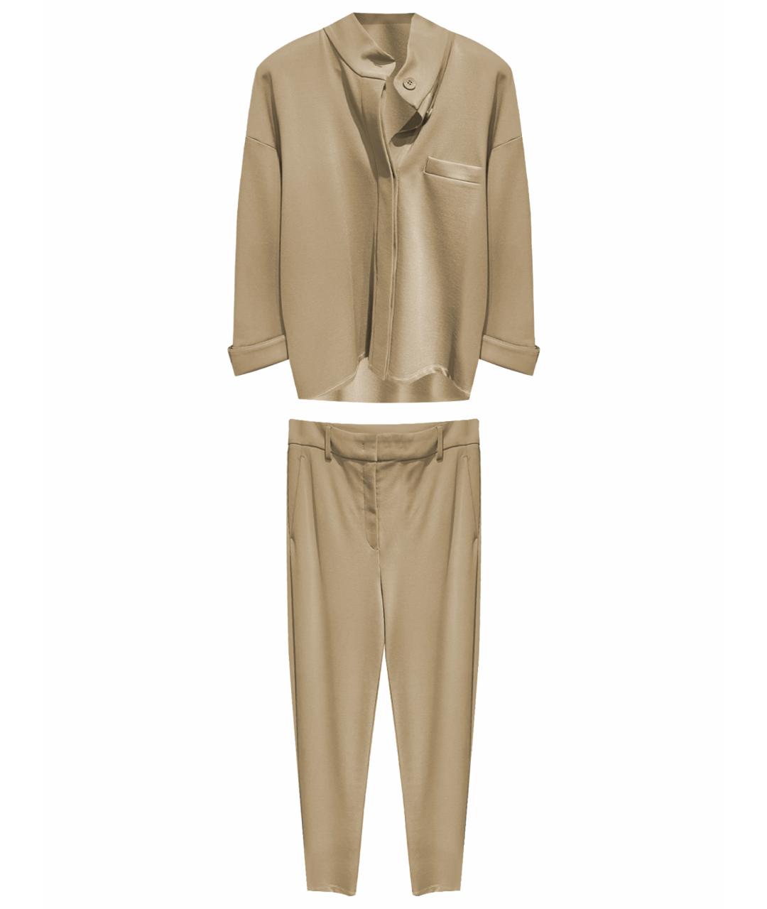 MAX MARA Бежевый вискозный костюм с брюками, фото 1