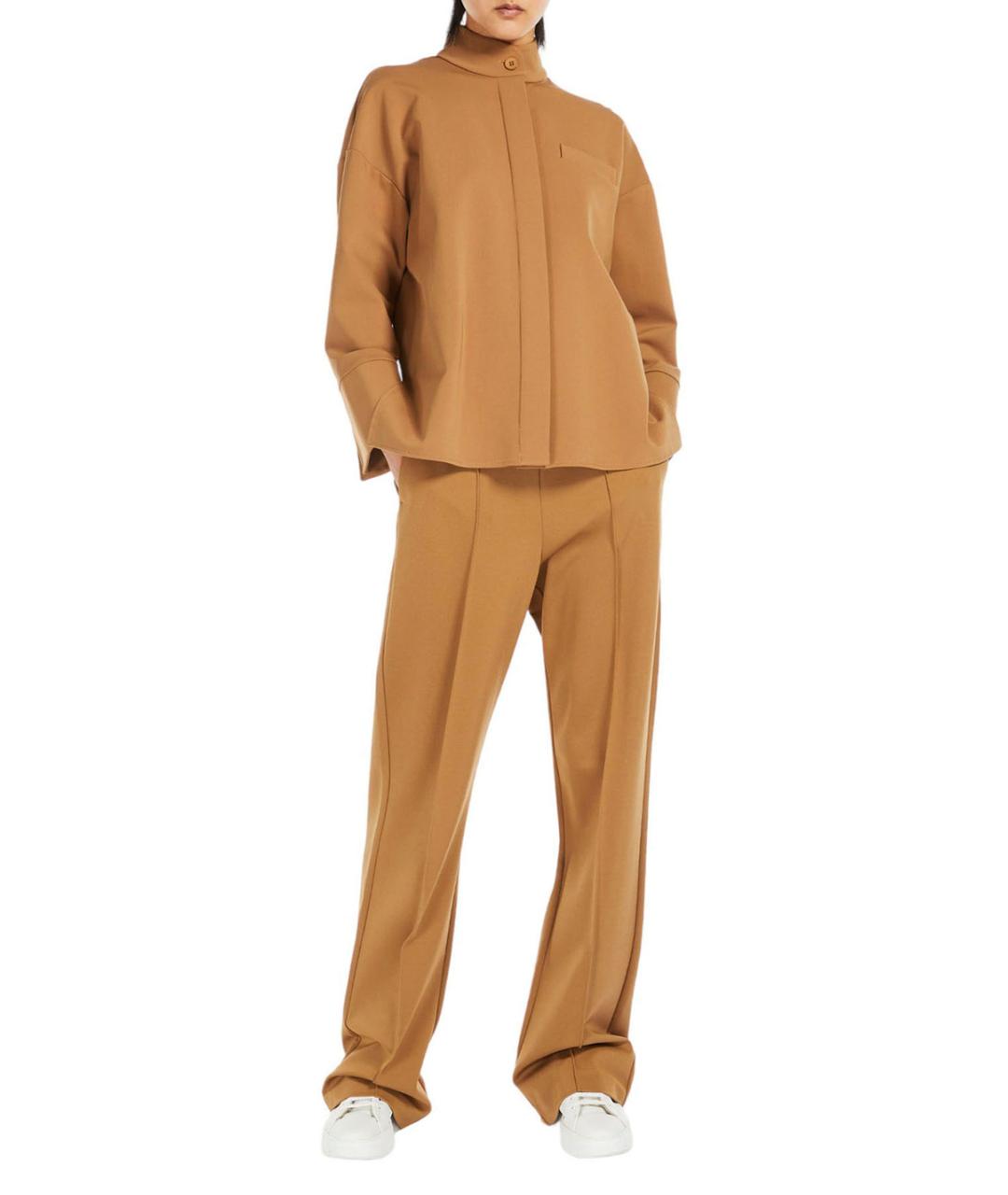 MAX MARA Бежевый вискозный костюм с брюками, фото 3