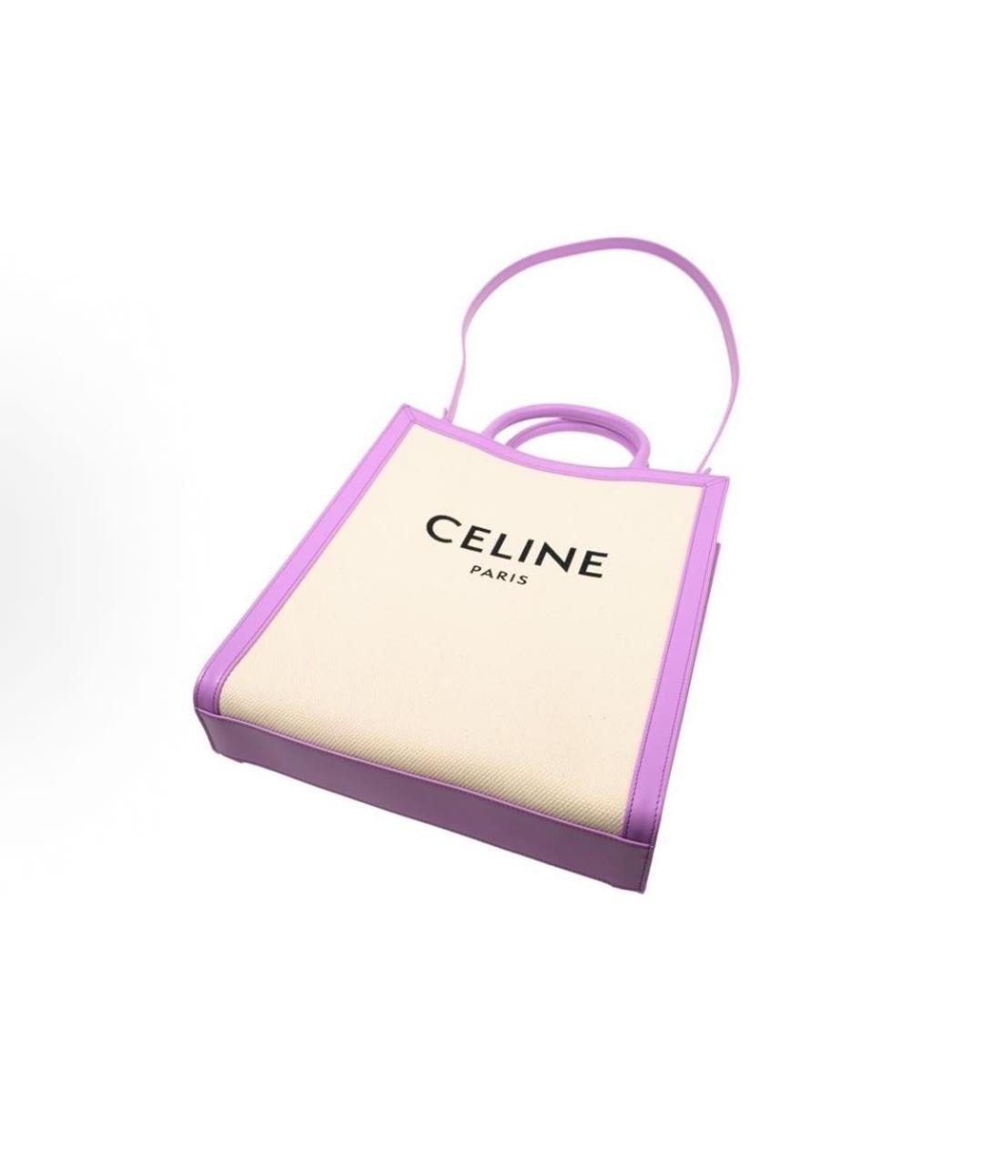 CELINE Розовая кожаная сумка тоут, фото 5
