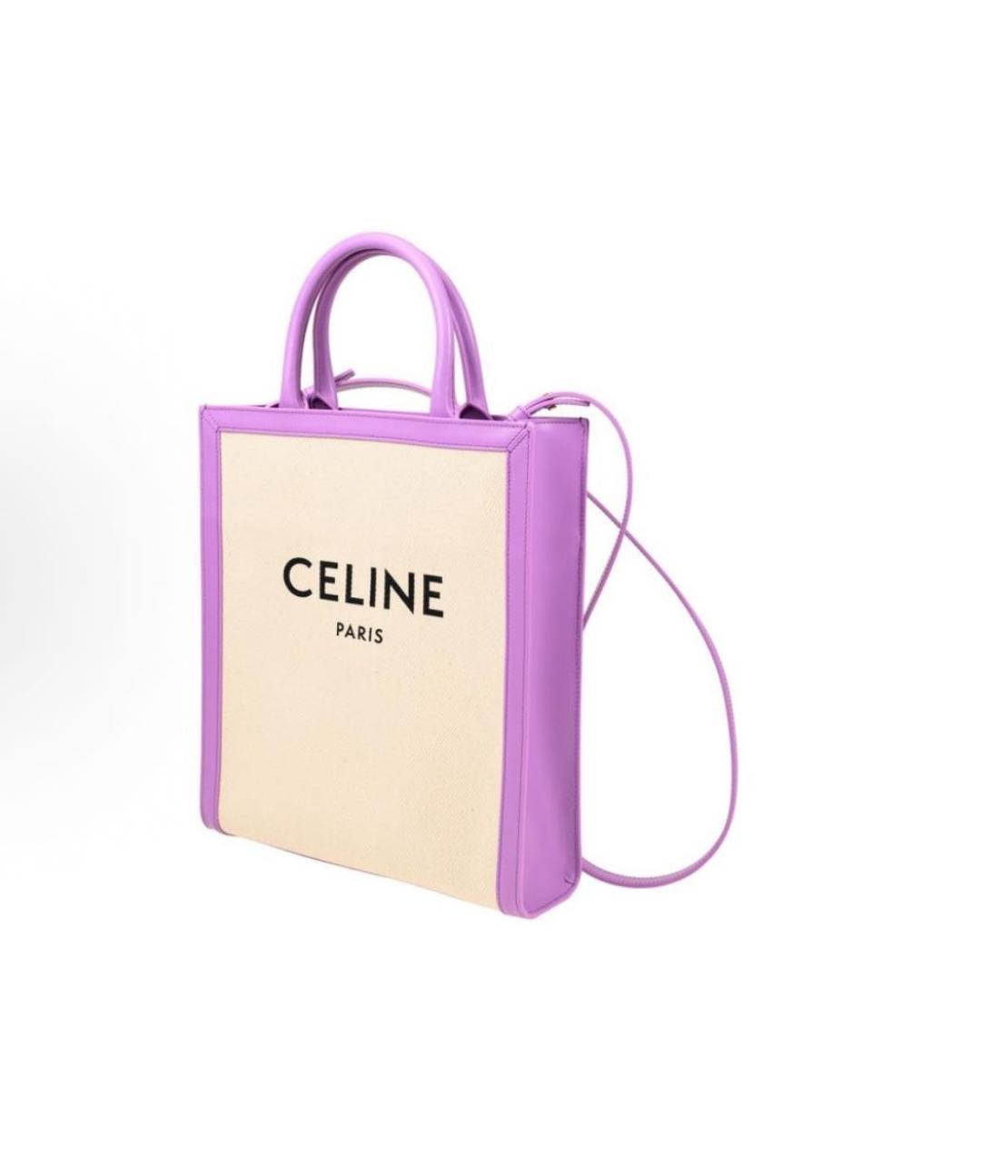 CELINE Розовая кожаная сумка тоут, фото 4