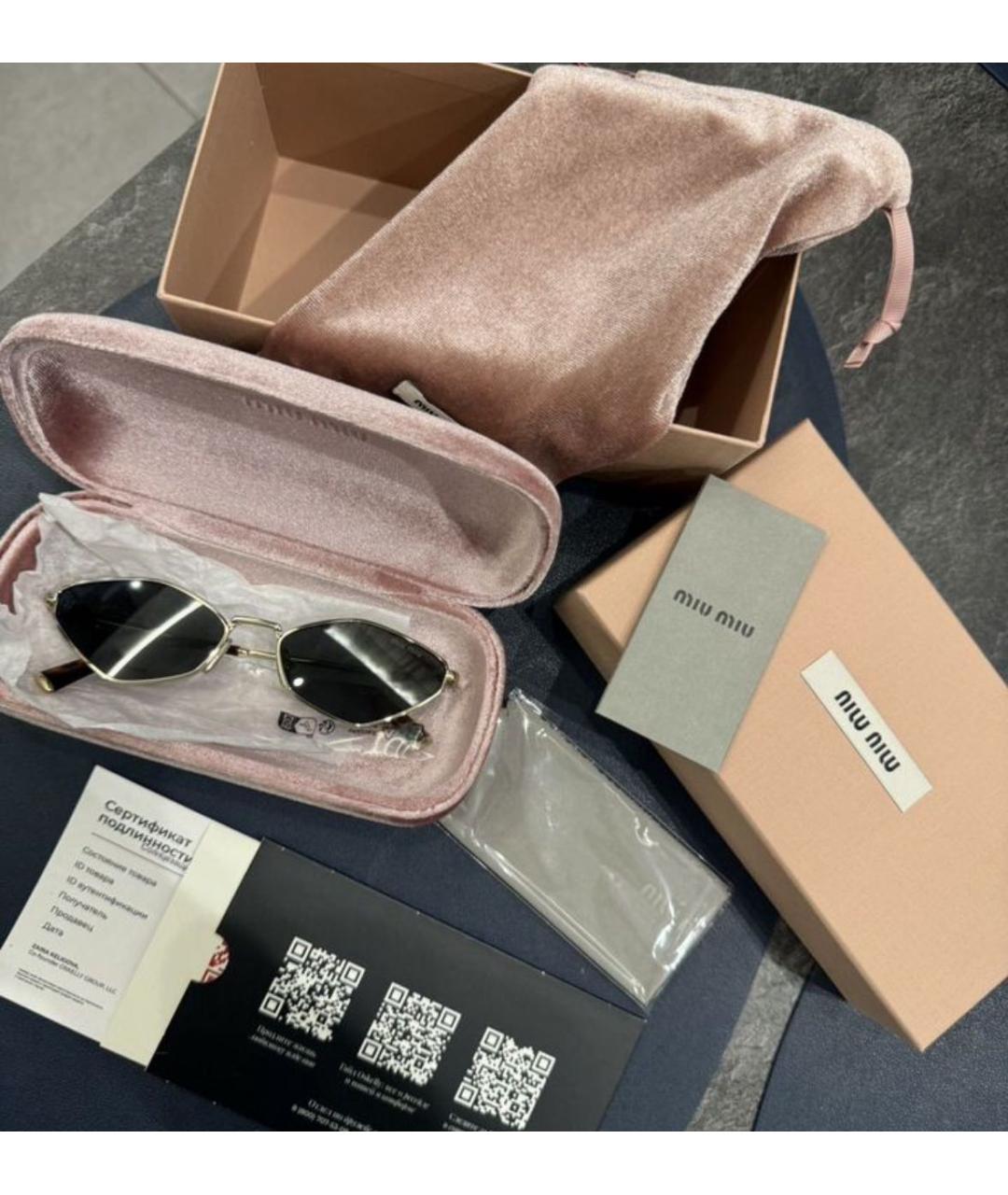 MIU MIU Черные металлические солнцезащитные очки, фото 4