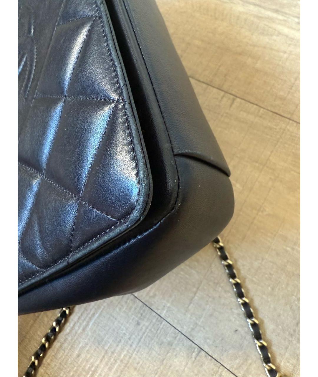 CHANEL Черная кожаная сумка через плечо, фото 6