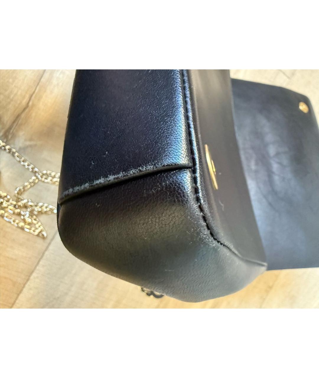 CHANEL Черная кожаная сумка через плечо, фото 7
