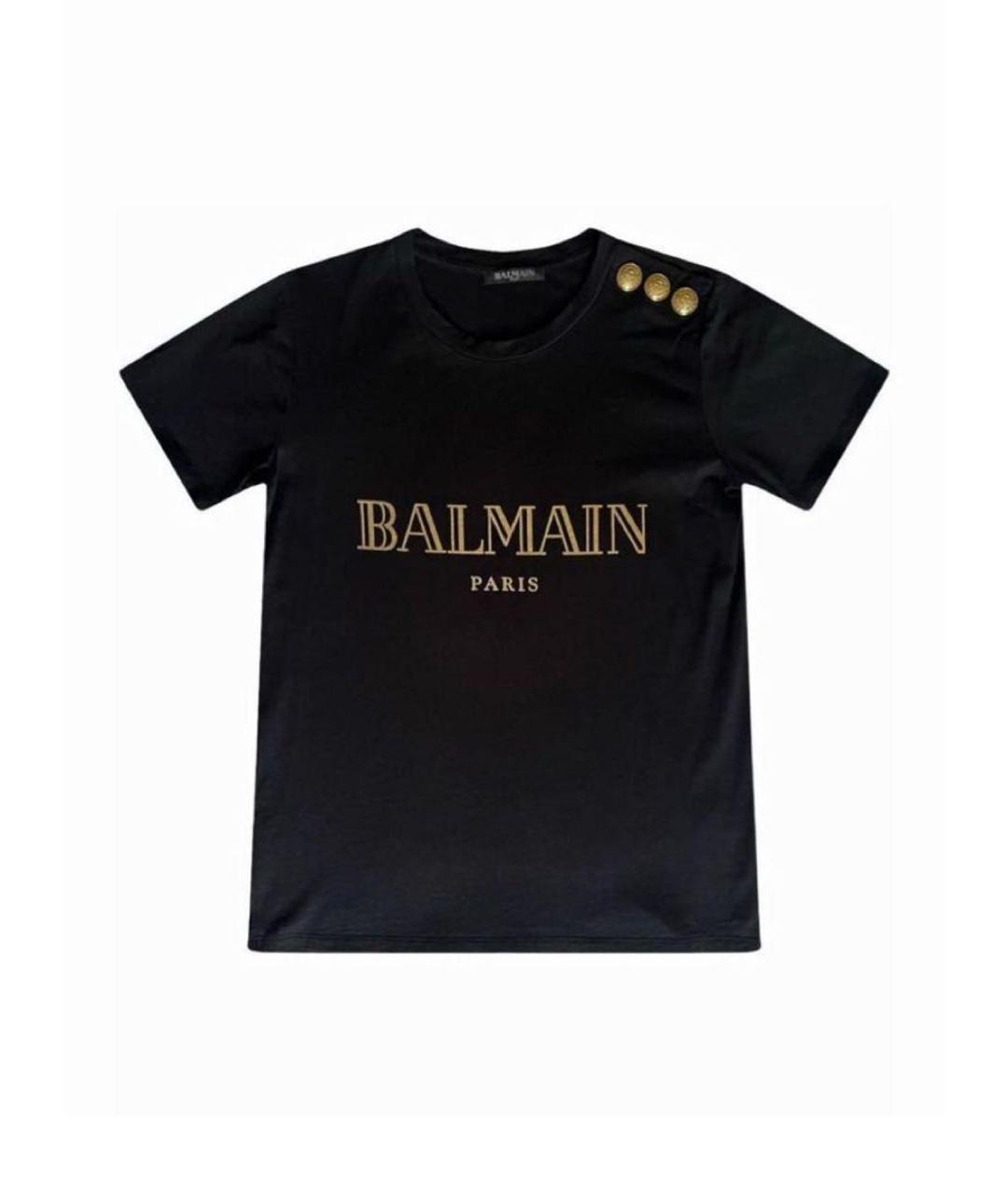 BALMAIN Черная хлопковая футболка, фото 1