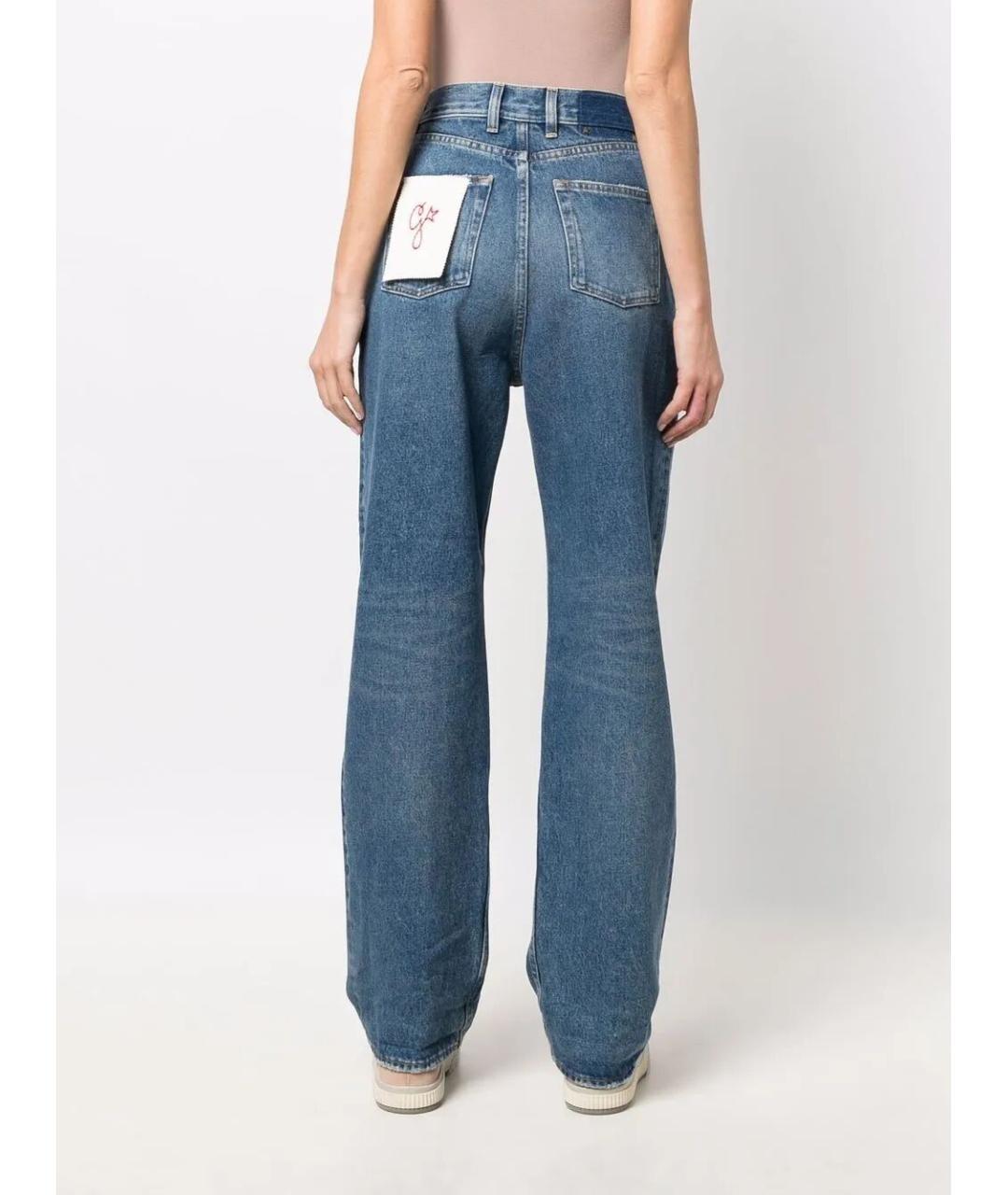 GOLDEN GOOSE DELUXE BRAND Синие хлопковые прямые джинсы, фото 4