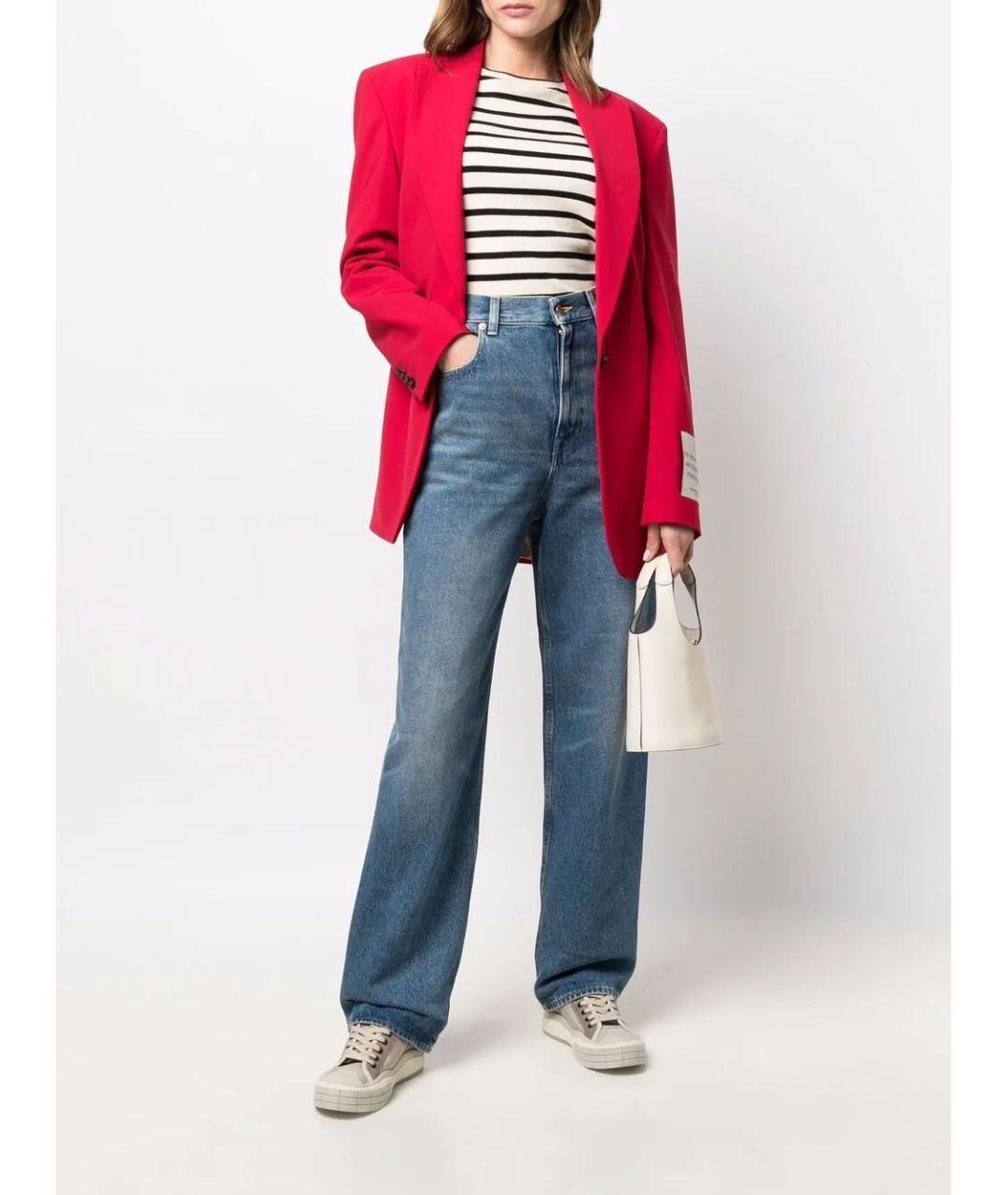 GOLDEN GOOSE DELUXE BRAND Синие хлопковые прямые джинсы, фото 2