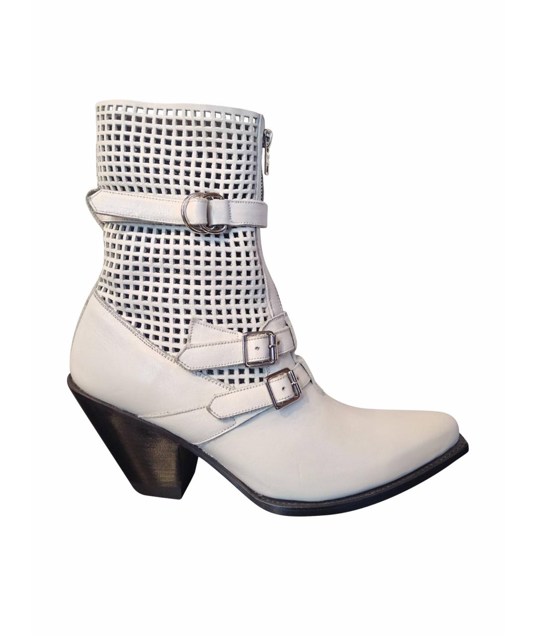 CELINE Белые кожаные полусапоги, фото 1