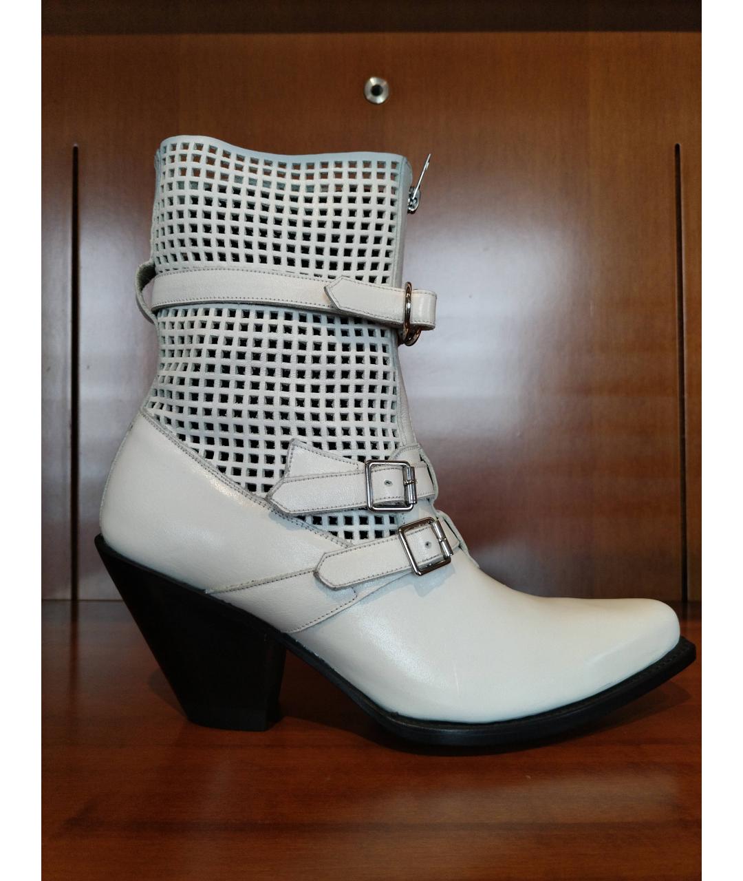 CELINE Белые кожаные полусапоги, фото 2
